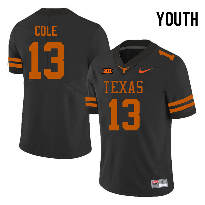 Youth #13 Jay'Vion Cole Texas Longhorns College Football Jerseys Stitched-Black